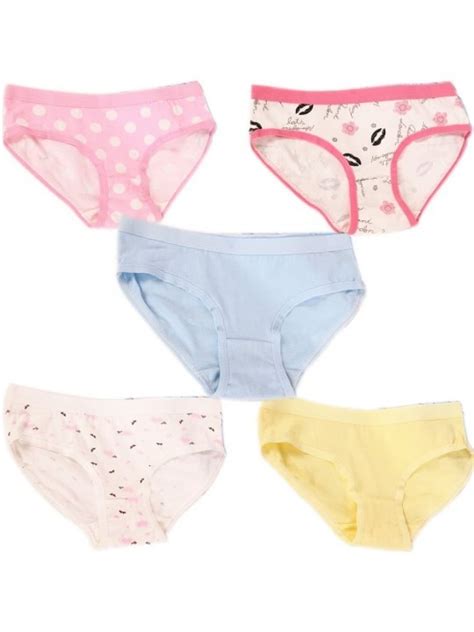 Teen Girls Cotton Brief Underwear Candy Color Lingerie Panty Panties Set 5 Pack Underwear Nr