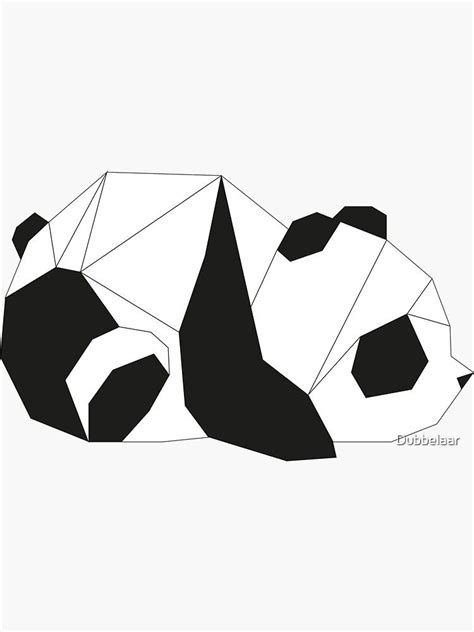 Geometric Panda Sticker By Dubbelaar Redbubble Geometric Bird