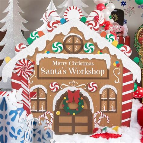 Santas Workshop Standee Stumps Office Christmas Decorations