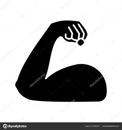 Icono Glifo Bíceps Flexionado Símbolo Silueta Emoji Fuerte Músculo