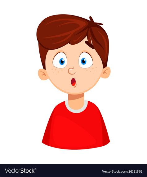 Face Expression Cute Boy Surprised Royalty Free Vector Image