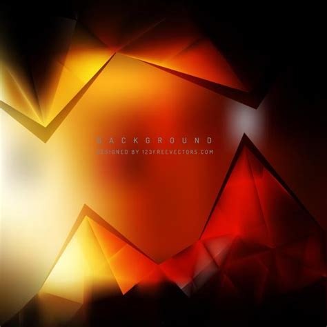 Black Orange Fire Geometric Triangle Background Design