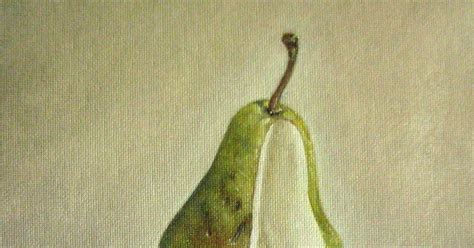 Jeanne Illenye Still Lifes Sliced Green Pear Oil Painting Bruised