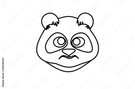 Angry Panda Line Art Drawing Stock Illustration Adobe Stock
