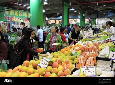 Fresh Fruit And Vegetables In Food Hall Paddys Markets Sydney New