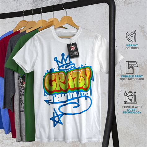 Wellcoda Crazy Graffiti Fashion Mens T Shirt Paint Graphic Design