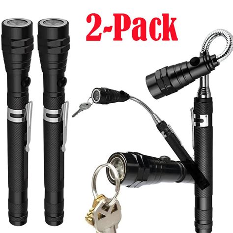 2 Pack Extendable Telescoping Magnetic Pickup Tool Wflex Head Led