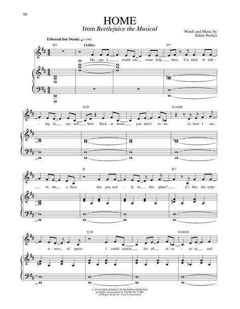 This piece was featured in our january 2018 monthly subscription box, rag tag box. Eddie Perfect "Home (from Beetlejuice The Musical)" Sheet ...