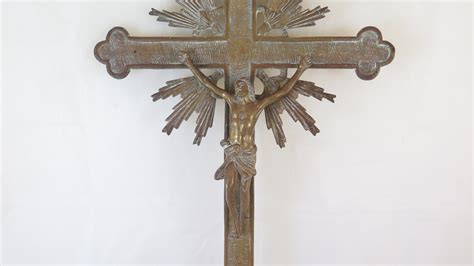 Antique Gilded Bronze Crucifix Italy Early 20th Century Jesus Etsy