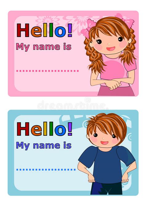 This quiz will, beyond a doubt, tell you what to name your newborn child. Name Tags For Kids Stock Illustration - Image: 67042499