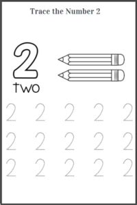 simple tracing number   downloadable kiddosheets