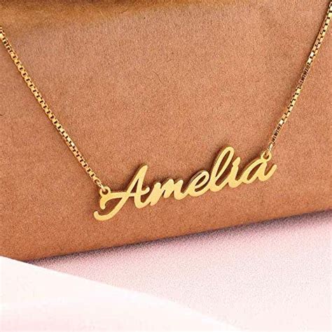 Personalized 18k Gold Plated Cursive Name Necklace 925 Sterling Silver