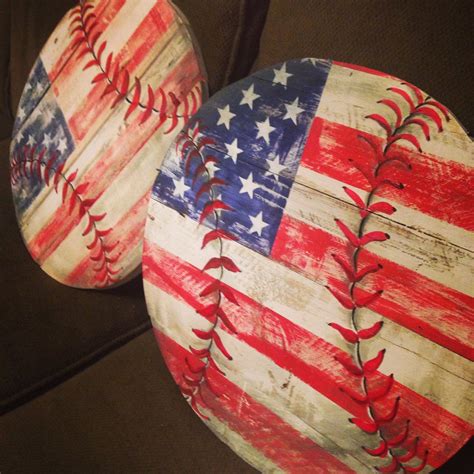 Rustic Hand Painted Wood Baseball By Theknottedpallet On Etsy Pallet
