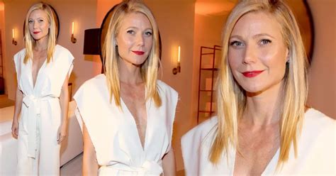 Gwyneth Paltrow Flashes Chest In Plunging White Jumpsuit As She Flaunts Her Minimalist Style