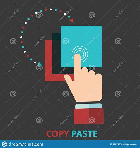 Copy Paste Concept Flat Modern Design Hand Duplicating Object By