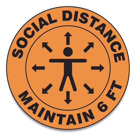 Slip Gard Social Distance Floor Signs 17 Circle Social Distance