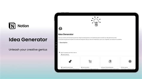 Idea Generator Notion Template - Ignite Your Creativity | Notionhub