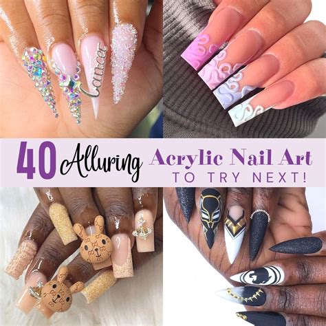 40 Artistic Acrylic Nail Designs On Black Women Coils And Glory
