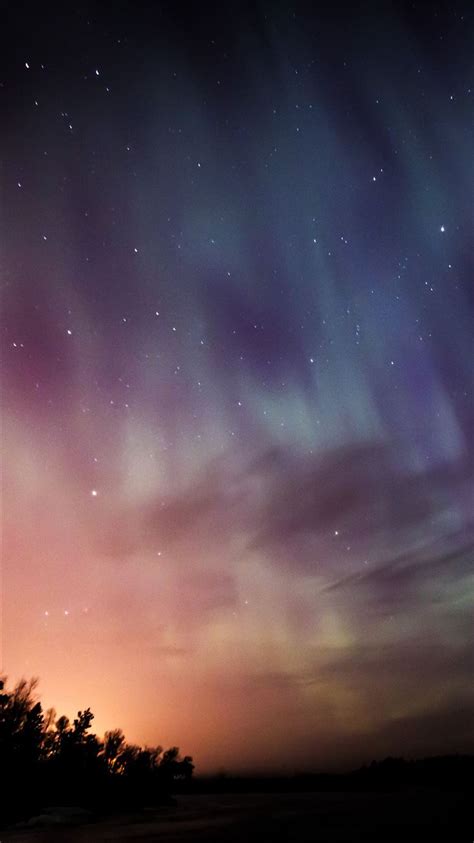 Sky Aurora Night Stars Wonderful Iphone 8 Wallpapers Free Download