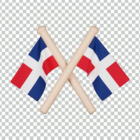 Icono 3d De La Bandera De República Dominicana Archivo Psd Premium