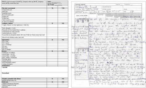 Chart abstraction form and sample portion of a fictitious ...