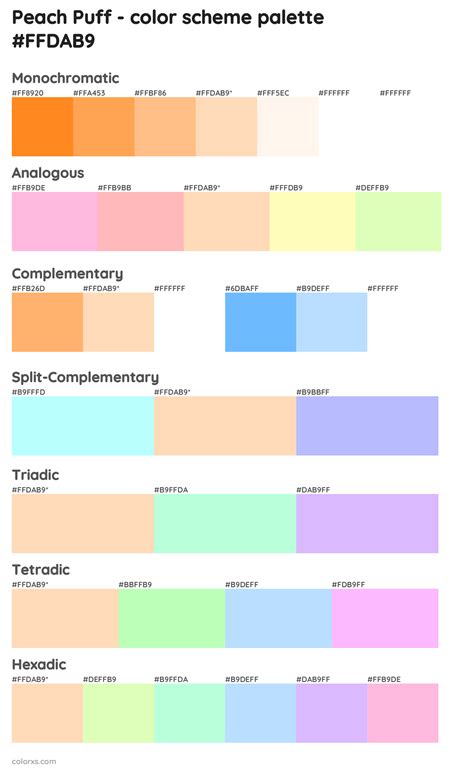 Peach Puff Color Palettes And Color Scheme Combinations
