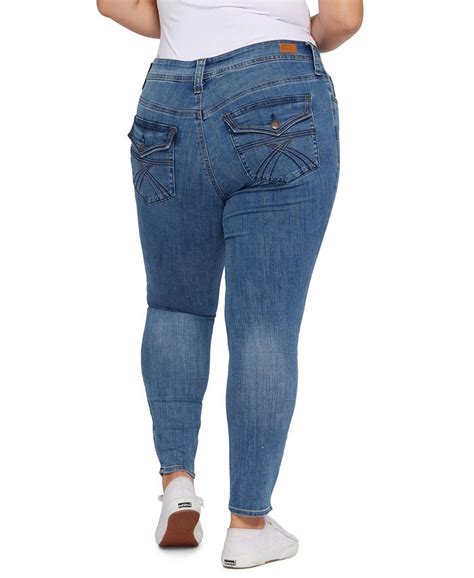 Seven7 Plus Size Mid Rise Flap Pocket Skinny Jeans Macys