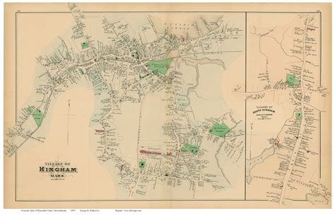 Hingham And South Hingham Villages Massachusetts 1879 Old Town Map