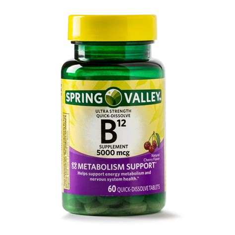 Although vitamin b12 can be found in a variety of food sources, supplements are still a good option for most people. Spring Valley Vitamin B12 Quick Dissolve Tablets 5000 Mcg ...