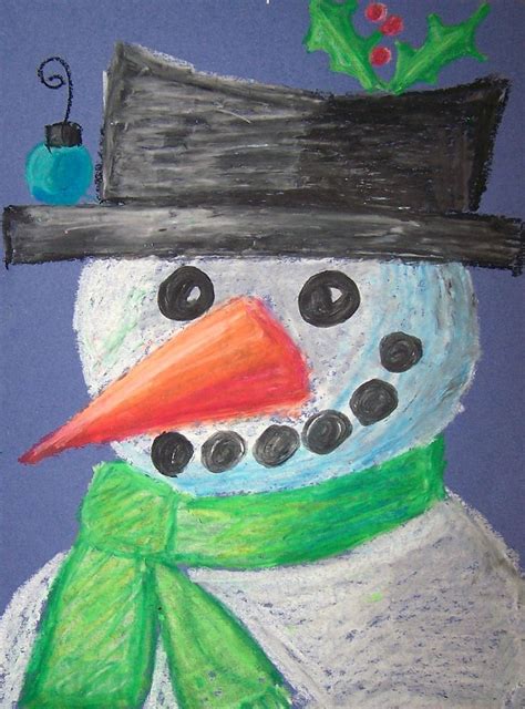 oil pastel lesson example | Christmas art projects, Christmas drawings