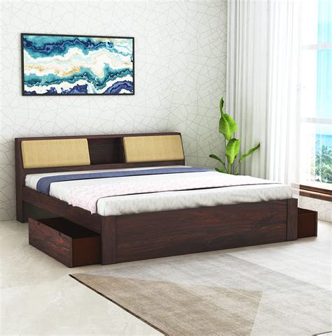 Tg Furniture Solid Sheesham Wood Mayor King Size Bed With 2 Drawer Storage For Bedroom Living
