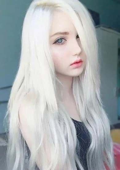 White Hair Color Trend Beautiful Girl Face Pretty Face Hair Beauty