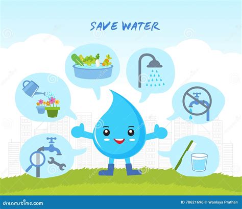 Save The Water Infographic Stock Vector Illustration Of City