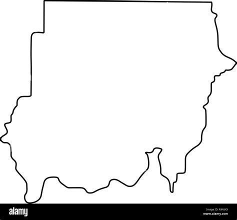 Map Of Sudan Outline Silhouette Of Sudan Map Vector Illustration