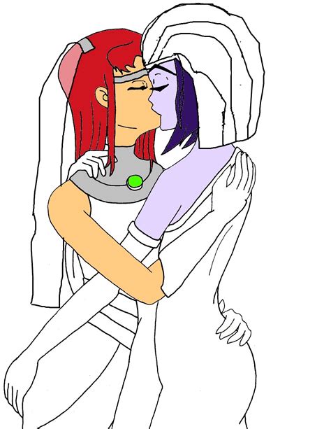 Starfire And Raven Wedding Coloured By Master 5 On Deviantart