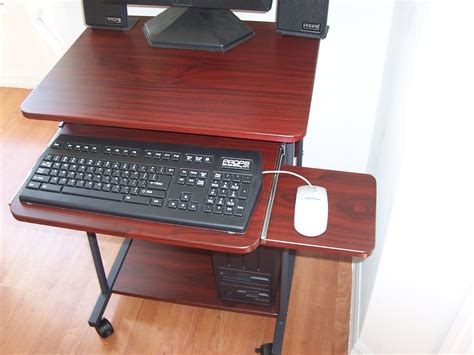 Sts5806 24 Mini Compact Computer And Laptop Desk And Table With Wheels