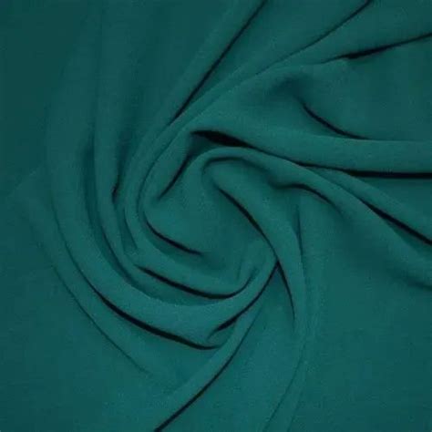 Plain Dark Green French Crepe Polyester Fabric Gsm 100 150 Gsm For