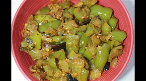 Capsicum Masala Curry Green Pepper Masala By Telugu Taste Buds Youtube
