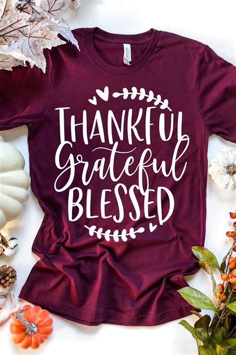 Thankful Grateful Blessed Tee Fall Shirts Vinyl Blessed Shirt Vinyl