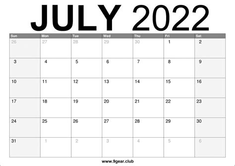 July 2022 Us Calendar Printable Download Free Printable Calendars Free