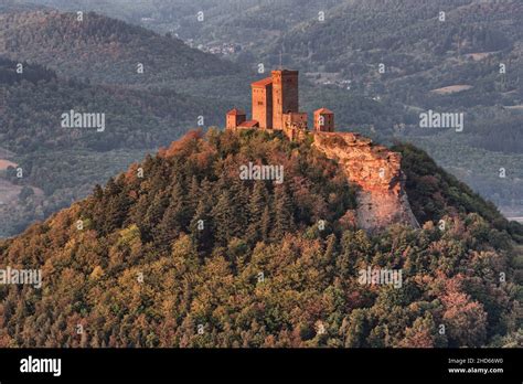 Trifels Castle In The Palatinate Forest Located On A Ridge Is