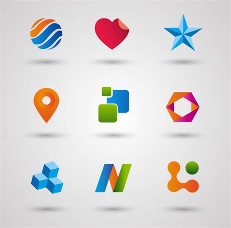 Logo Design Elements With Various Shapes Illustration Free Vector In