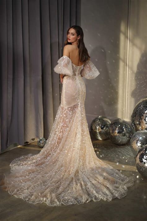 Jet Is Tulle Nude Lace Wedding Dress Shine Bridal Dress Galia Lahav