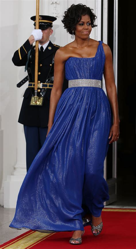 All Of Michelle Obamas Gorgeous State Dinner Dresses Michelle Obama