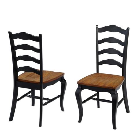 Home Styles French Countryside Rubbed Black Oak Dining Chair Set Of 2