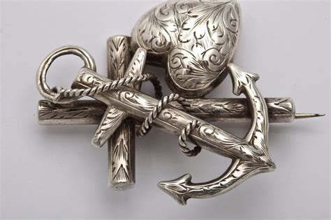 Victorian Sterling Faith Hope And Charity Pinbrooch At 1stdibs