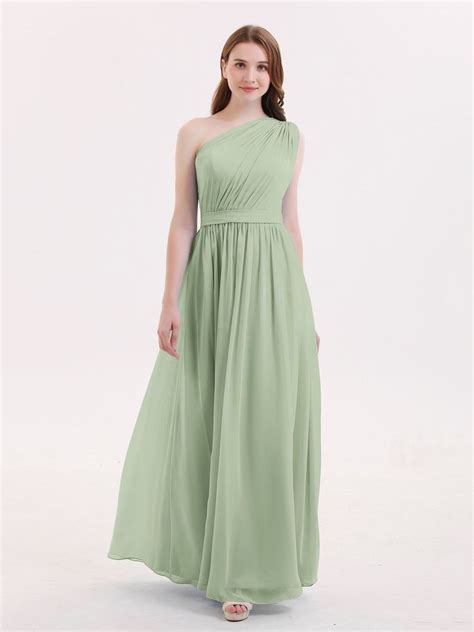 Searching for chic one shoulder dresses for your bridesmaids? Babaroni Maggie in 2020 | Bridesmaid dresses dusty sage ...