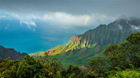 2560x1440 Hawaii Kauai Pacific Ocean Clouds Mountains 4k 1440p