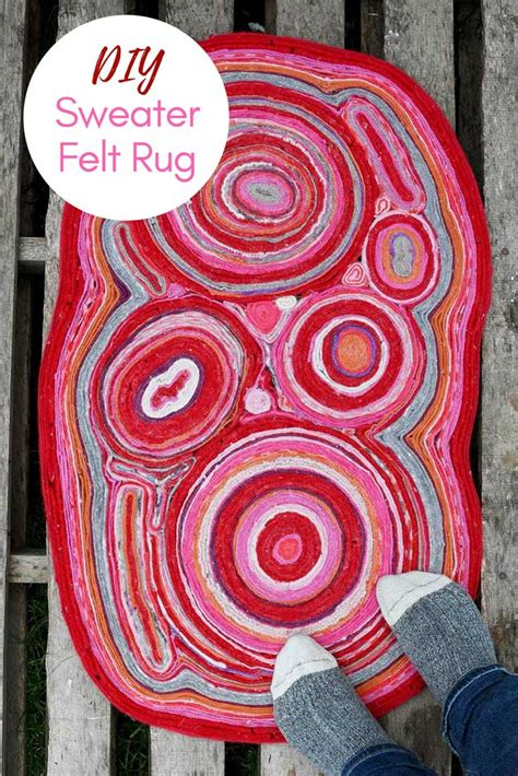 How To Make A Diy Felt Rug Out Of Recycled Sweaters Pillar Box Blue