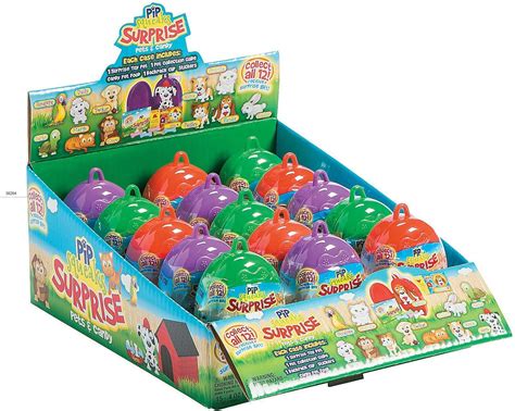 Pip Squeaks Surprise 4 Oz Collectible Pets And Candy Display Of 15